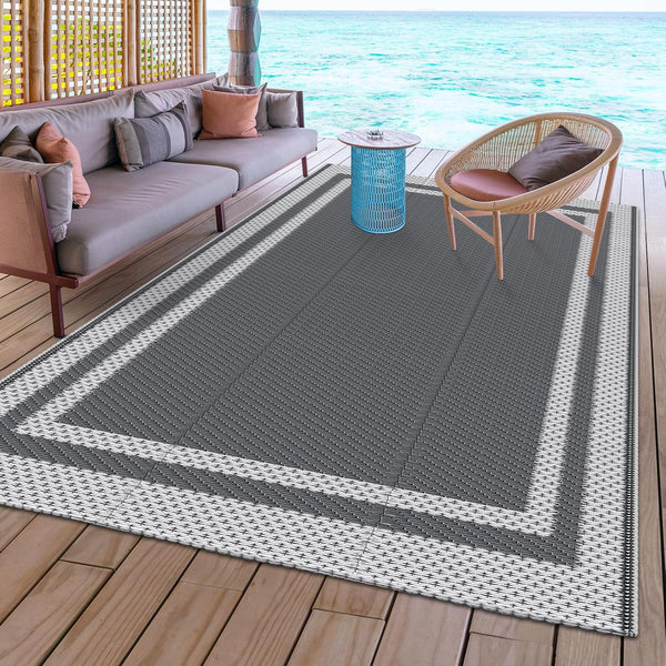HappyTrends,Outdoor Rug,Patio Rug,Reversible Portable Outdoor Plastic Straw Rug,Camping Rugs for Outside RV,Large Waterproof Area Rugs for