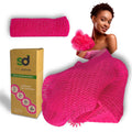 Bath Sponge Exfoliating Washcloth for Body African Net Shower Exfoliating Towel Back Scrubber Shower Rag Bath Accessories for Smoother Skin (Pink)