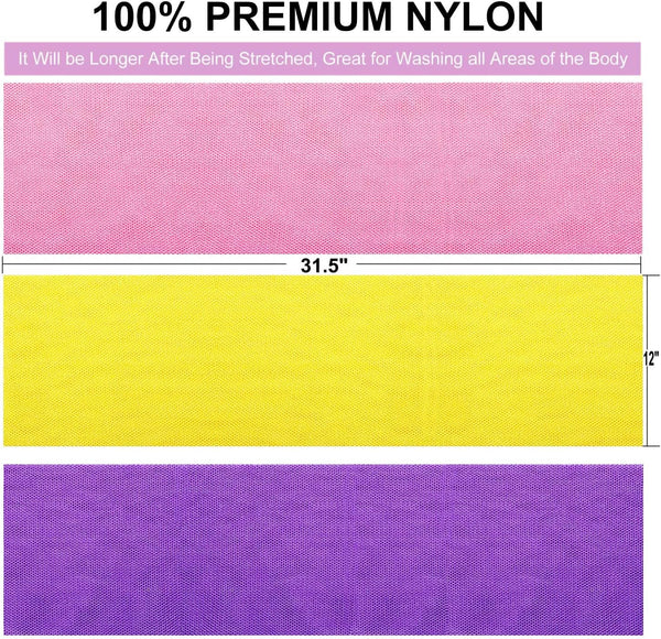 African Net Sponge African Exfoliating Net African Bath Sponge African Scrubbing Long Net Rag African Wash Net Shower Body Scrubber Yellow Pink Purple