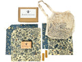 4-Pack Reusable Beeswax Wraps with Produce Bag & 2 Beeswax Bars