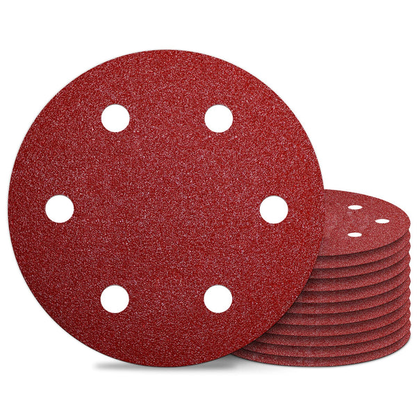 Awutzut 9 Inch 6 Hole Sanding Discs 40 Grit Hook and Loop for Drywall Sander 12PCS 40 Grit 12.0