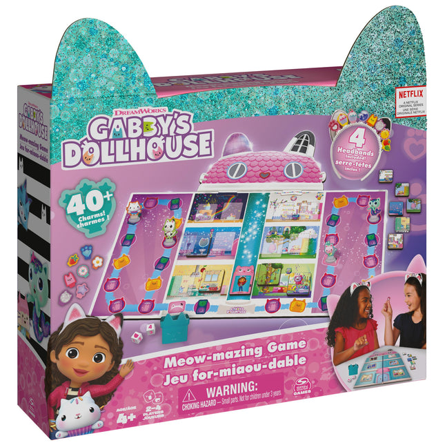 Spin Master Games, GabbyÃ¢ÂÂS Dollhouse, Meow-Mazing Board Game, Board Game fo