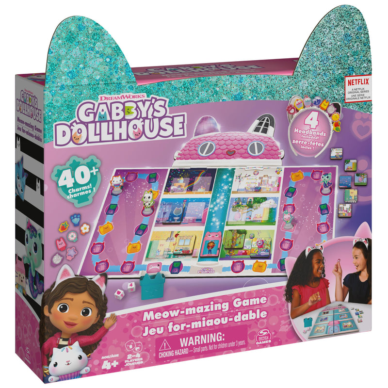 Spin Master Games, GabbyÃ¢ÂÂS Dollhouse, Meow-Mazing Board Game, Board Game for Kids, Family Games, Preschool Game for Families & Kids Ages 4+