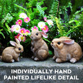 LEGIFO Bunny Decor Yard Decorations Outdoor Set of 3, Bunny Decorations for Home Garden Outdoor Statues, Easter Rabbit Figurines mom Gifts Brown