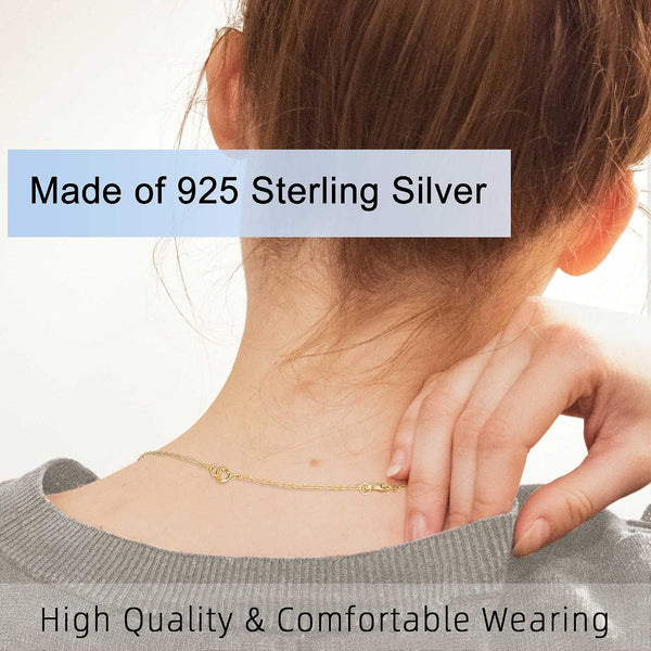 Gold Necklace Extenders 14k Extender Chain 925 Sterling Silver Extension Bracelet Chain Extenders for Necklaces 3 Pcs (1 2 3 Inch)(Gold) 1 2 3