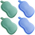 Tatuo 4 Pcs Baby Bath Sponge Toddler Bath Sponge,Green, Blue