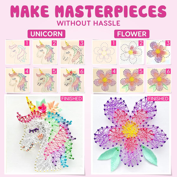 Hapinest String Art Craft Kit for Kids Ages 10-12 and Up, 3D String Art Kit Crafts for Teens, Birthday Gifts for Tween Girls Ages 10 11 12 Years
