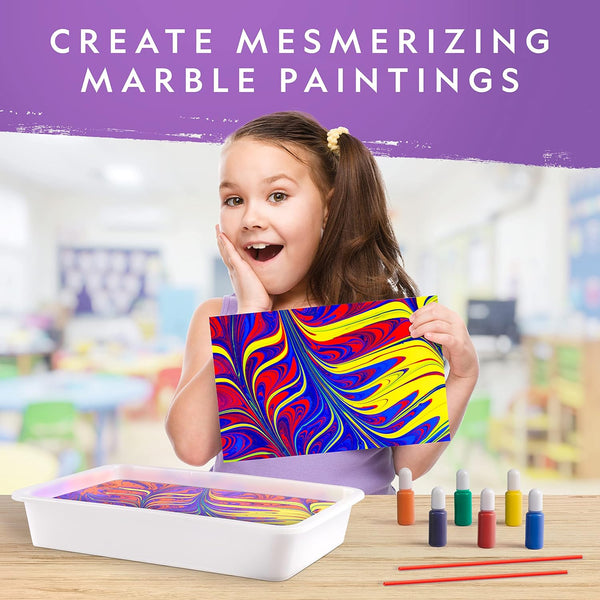 National Geographic Marbling Paint Craft Kit to Create Marble Art for Kids Paint Marbling Kit