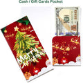 Christmas Money Cards with Kraft Envelopes - 24 Money Holder Christmas Cards with 24 Kraft Envelopes 24 Festive Holiday Stickers-6 Designs