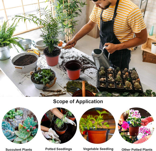 Augshy Nursery Pot, 110 Pcs 4" Plastic Plants Pot,Seed Starting Pots, Indoor Outdoor Seeding pots | Plastic,Drainage Holes,for Garden Flower