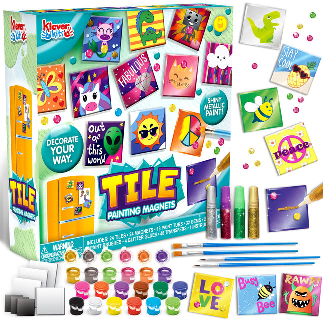 JOYIN 24 Magnetic Mini Tiles Art Kit, Creativity DIY Paint, Arts and Crafts for 