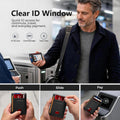 RUNBOX Slim Wallet for Men and Women, RFID Blocking Leather Card Holder Carbon Fiber Black