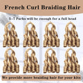 French Curl Braiding Hair 12Inch 8Packs French Curl Crochet Braids Short Curly Crochet Hair Bouncy Synthetic knotless Braiding Extensions(27#,