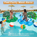 JOYIN 4-Pack 20" Beach Balls - Large Rainbow Beach Ball Inflatable Pool Toys for Party Supplies Decorations, Adults Kids Birthday Luau Summer