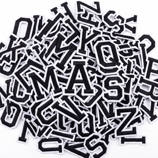 Boao 104 Pcs Iron on Letters Embroidered Patches 1.5" Height, Black