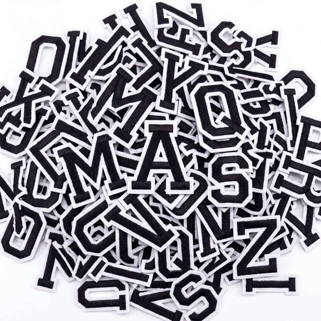Boao 104 Pcs Iron on Letters Embroidered Patches 1.5" Height, Black