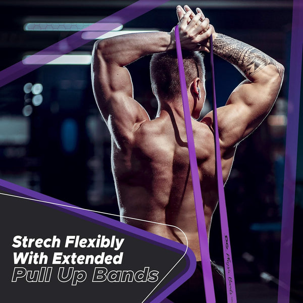 Physix Gear Workout Bands for Pullups Set, Pull up Resistance Bands Set, Long Bands for Workout and Exercise Bands Pull Ups, Pull Ups Resistance