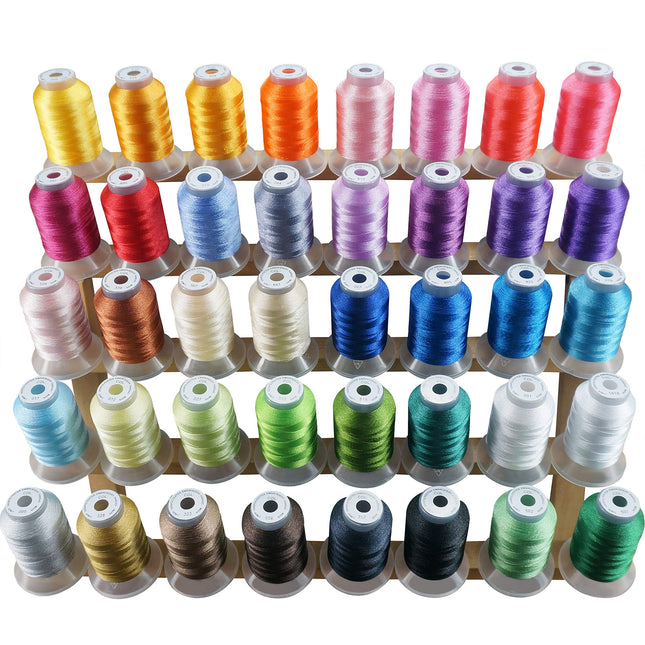 New Brothread 40 Brother Colors Polyester Embroidery Machine Thread Kit 500M (550Y) Each Spool for Brother Babylock Jano