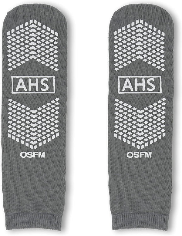 Grippy Socks | Gray One Size Fits Most Non Skid Socks | 6 Pairs of Anti-Slip Socks