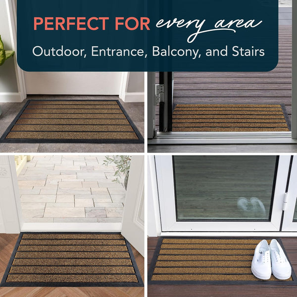 ubdyo Extra Durable Door Mat Outside Entrance (30" x 17", Bright Brown) 30" x 17" (Rectangular) Bright Brown