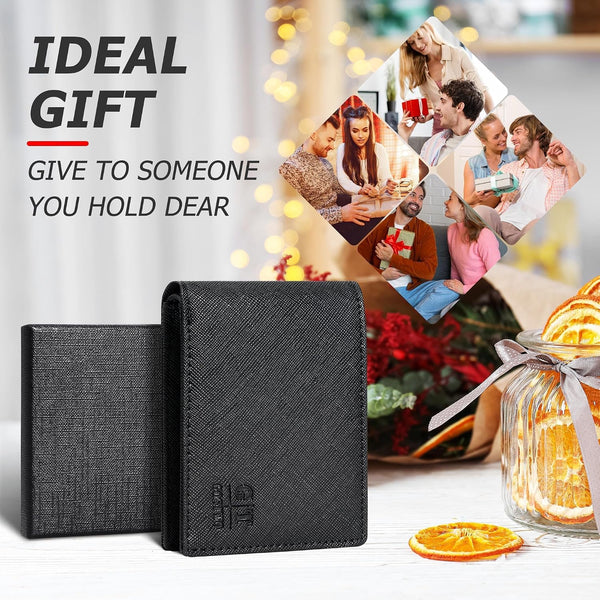 Gostwo Mens Wallet RFID Blocking Slim Minimalist Bifold Wallet with ID Window & Business Card Holder, Thin Front Pocket Design, Stylish Wallet for