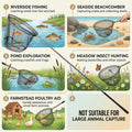 Fishing Landing Net with Aluminum Telescoping Pole 75" Long Handle,Rubber Coated Nylon Mesh,For