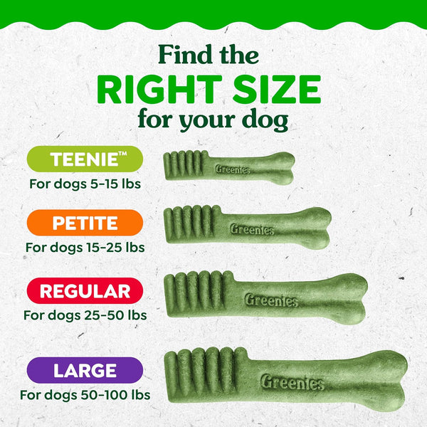 Greenies Teenie Original Natural Dental Dog Treats, Chicken, 43 Count | Clinically-proven, veterinarian-recommended, 47% less tartar & 40% less
