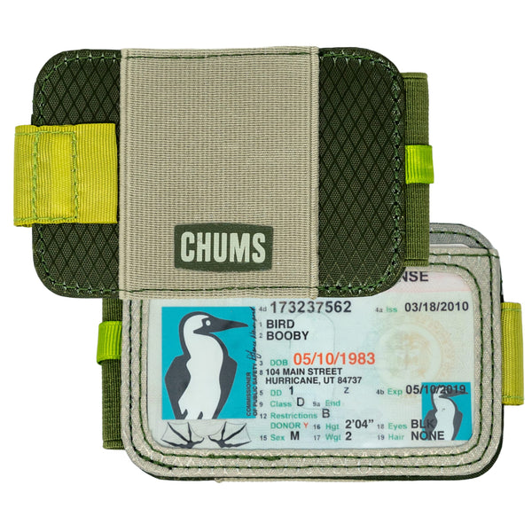 Chums Bandit Bi-Fold Wallet Ã¢ÂÂ Slim RFID Wallet for Men & Women, Reversible Card, ID & Money Holder (Olive/Tan)