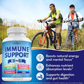 NEW AGE 8 in 1 Immune Support Booster Supplement with Echinacea, Vitamin C and Zinc 50Mg, Vitamin D 5000 IU, Turmeric Curcumin & Ginger, B6,