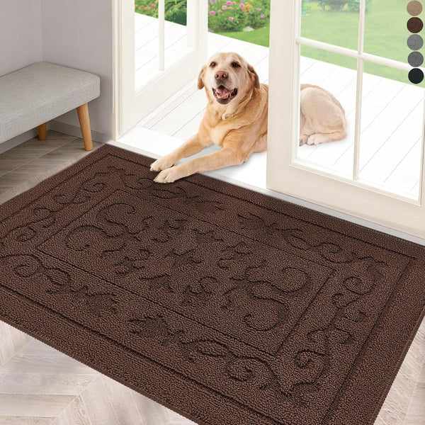 FONEYI Indoor Doormat, Front Back Door Mat 24"X36" Washable, Rubber Backing Non Slip Door Mats, Low-Profile Absorbent Entrance Doormat inside