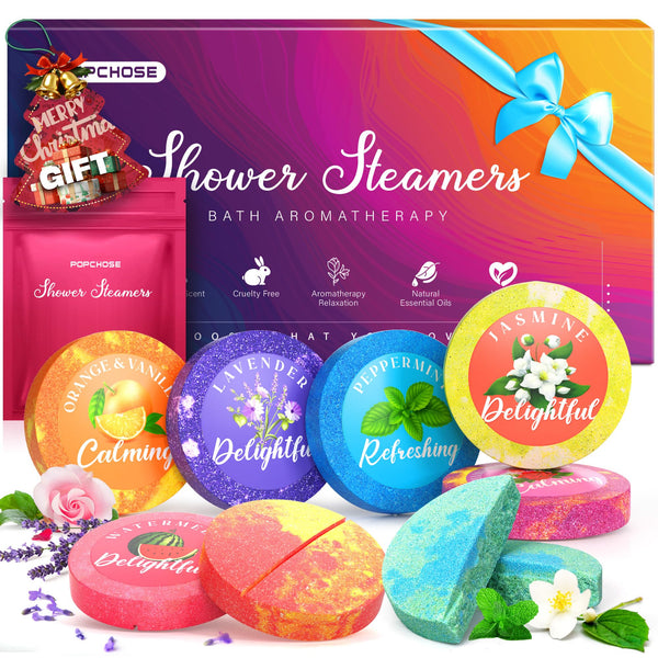 Shower Steamers Aromatherapy for Women - 8 Scents Bath Bombs with Gift Packing, Birthday Gifts for Women, Men, Dad, Grandma, Daughter, Self Care