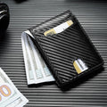 furid Leather Wallet Compatible with Airtag: Slim Air Tag Wallet for Men RFID Blocking, Bifold, Front Pocket, Minimalist Card Holder | RFID