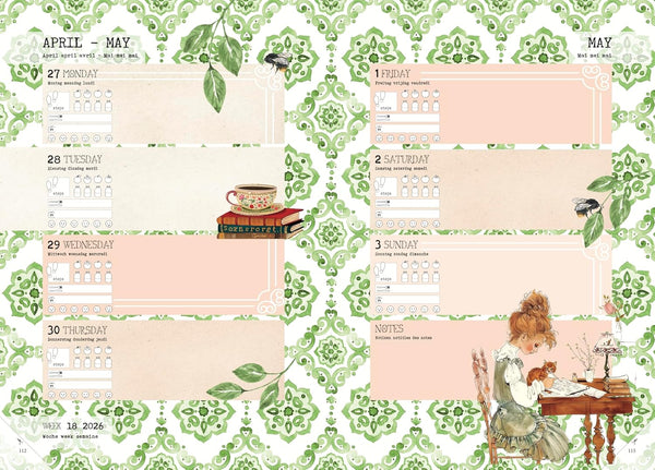 Daphne'S Diary Daily Planner Journal 2025 | Everyday Agenda with Creative Designs, Fold-Out Montly Overviews, Shopping Lists | Decorative Weekly