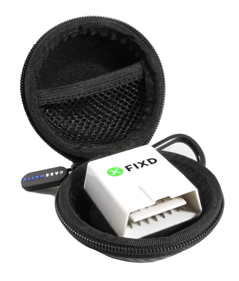 Casematix OBD Carry Case Compatible with FIXD OBD2 Bluetooth Car Diagnostic Tool for Auto Car Health Monitor Device, Case Only Black