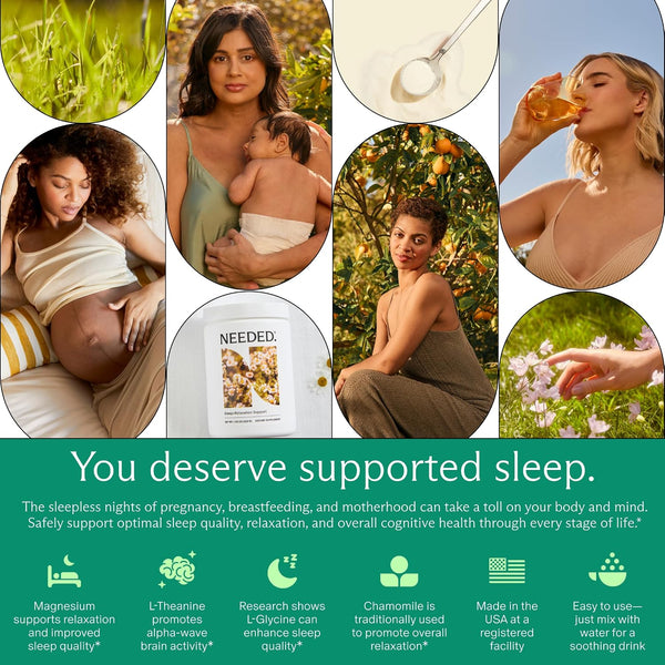 Needed. Sleep and Relaxation Support - Chamomile Powder for Relaxation and Magnesium Powder for Sleep Support, Safe and Effective Nutrients &