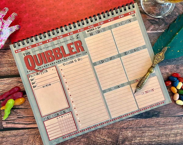 Conquest Journals Harry Potter The Quibbler Undated Weekly Spiral Planning Pad, 8'' x 10'', 52 Page, To-Dos, Priorities, Habit Tracker & Notes,