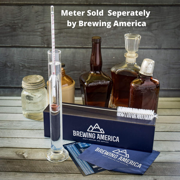 Brewing America Glass Hydrometer Test Tube Jar & Cylinder Brush - Narrow Flask for Alcohol by Volume Test - Moonshine, Homebrew Beer, Home Wine