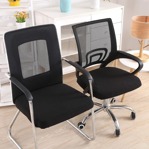 Smiry Office Computer Chair Seat Covers for Desk, Anti-dust Protector Chair Seat Cover Black