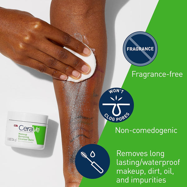 CeraVe Cleansing Balm Makeup Remover, Waterproof Makeup Remover With Ceramides & Plant-Based Jojoba Oil To Nourish & Hydrate, Non-Comedogenic &