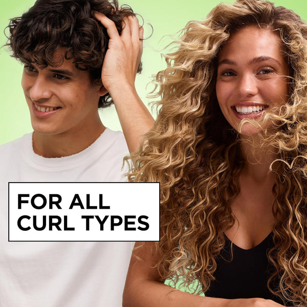 Garnier Fructis Curl Nourish Moisturizing Shampoo for Curly Hair, Plant Protein and Coconut Oil Formula, Up to 48HR of Curl Definition, Sulfate