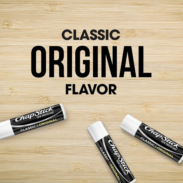 Chapstick Classic Original Lip Balm Tubes, Lip Care - 0.15 Oz (Pack of 3)