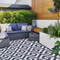 SAND MINE Reversible Mats, Plastic Straw Rug, Modern Area Rug, Large Floor Mat and Rug for Outdoors, RV, Patio, Backyard, Deck, Picnic, Beach,