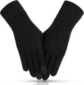 Tavaleu Women'S Winter Gloves - Warm Touch Screen Fleece Lined, Elastic Cuff Knit Gloves for Cold Weather