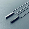 MOO&LEE Men's Tungsten Steel Bar Pendant Necklace with 22 Inches Stainless Steel Snake Chain Black