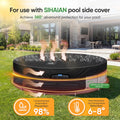 SIHAIAN 12 Ft Round Pool Cover, with Automatic Drain Pool Cover, Patented One-Piece Tensioning System Above Ground Pool Cover, Preventing