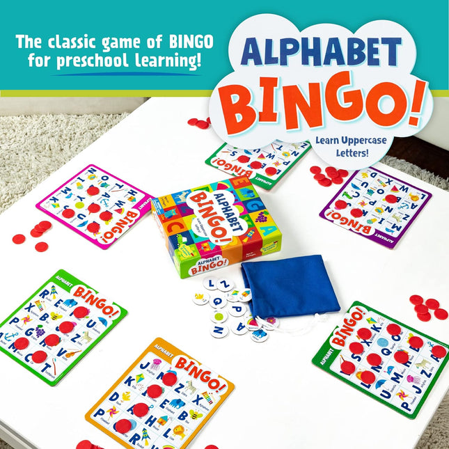 Peaceable Kingdom Alphabet Bingo! Letter Learning Educational Board Game for 2 t