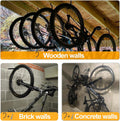 KURUI Road Bike Hooks for Garage Wall, 6 Pack Heavy Duty Bicycle Hangers for Hanging, Wall Mount Bicycle Storage for Ceilings, No Drill Large