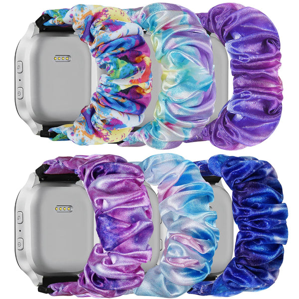 6 Pack Scrunchie Band Compatible with Cosmo JrTrack 5/4/3/2 SE/2/JrTrack & Gizmo Watch Adventrue 3 3 2 1/Gabb Watch 3e 3 2 1/SyncUP Watch Band,