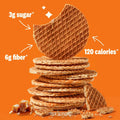 Rip Van Wafels Dutch Caramel & Vanilla Stroopwafels, Healthy Snacks, Non-GMO, Low Calorie, Low Sugar (3g), Office Snacks, Keto Friendly, 12 Count