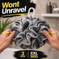 Exfoliating Loofah Body Scrubber for Shower: 3-Pack XXL 90g Loofah Sponge